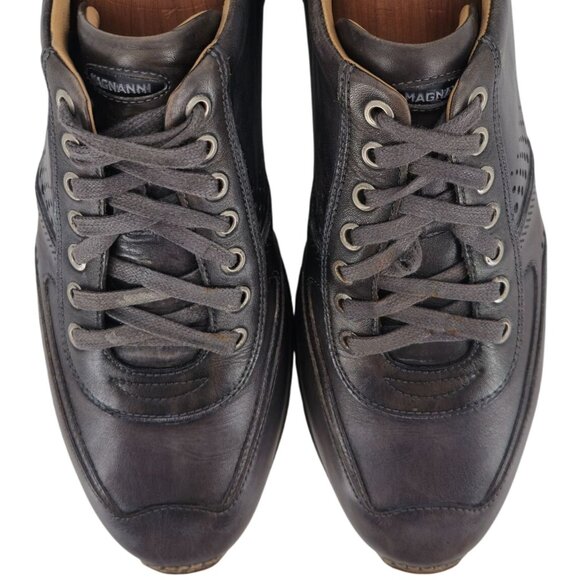 Magnanni Spain Patina Gray Leather Fashion Sneakers Mens 9M Casual Dress Shoes - Picture 2 of 13